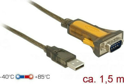 DeLock Καλώδιο RS232 9-pin male σε USB-A 1.5m