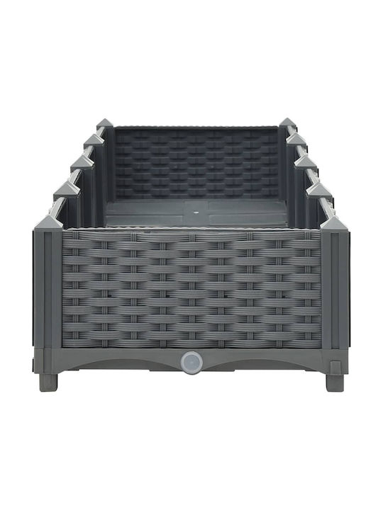 vidaXL Planter Box Plastic Gray 40x40x23cm.