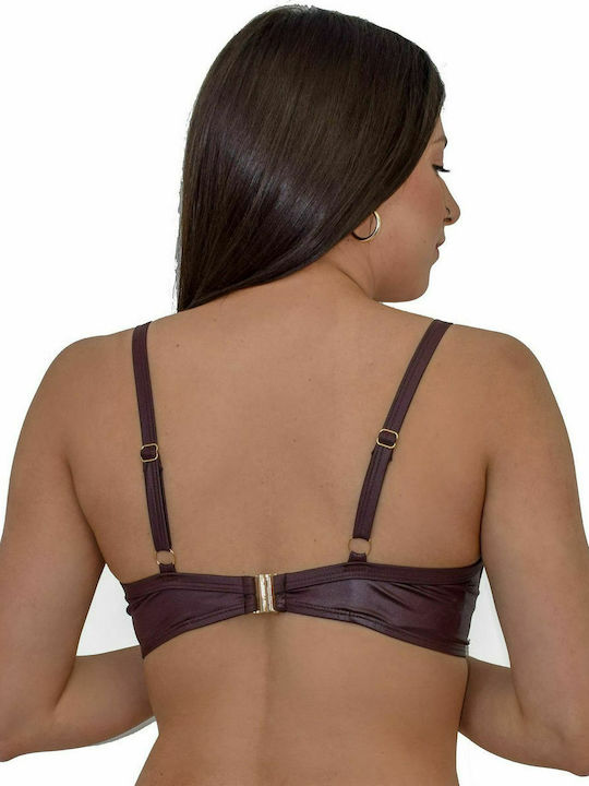 Bluepoint Underwire Bikini Bra with Adjustable Straps Brown