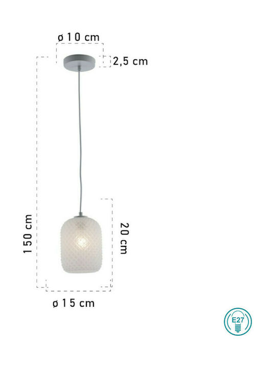 Fan Europe Ashford-S15 Lustră O singură lumină pentru Soclu E27 Alb I-ASHFORD-S15 BCO