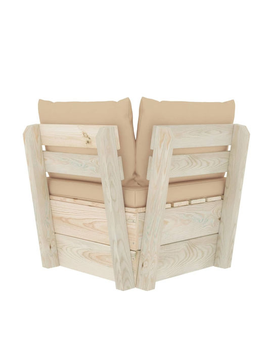 Ecksofa Außenbereich aus Paletten mit Kissen 60x60x65cm
