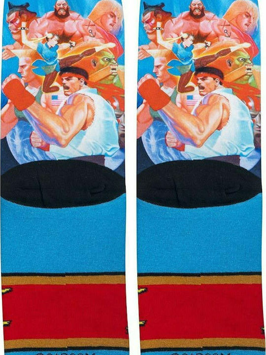 Odd Sox X Street Fighter World Warriors Bărbați Șosete cu Model Albastru deschis 1Pachet