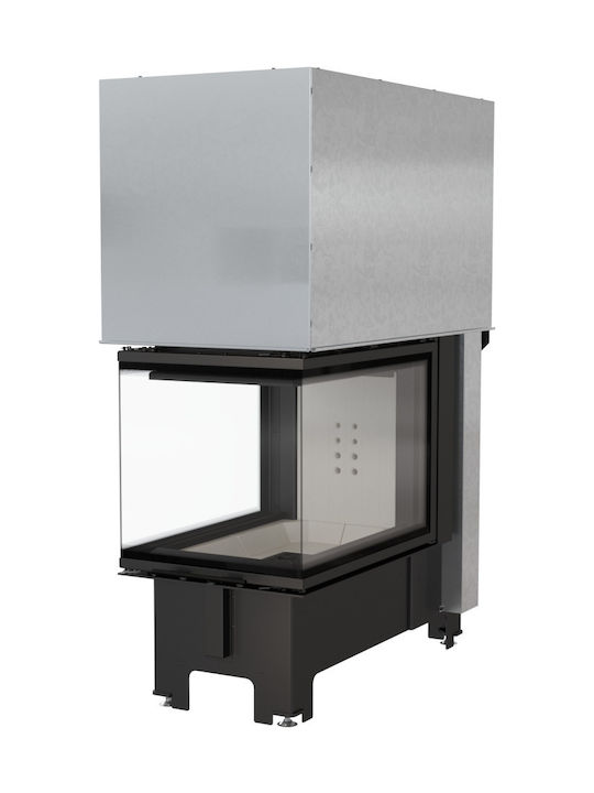 Kratki NBU 500 700 Ενεργειακό Τζάκι Ξύλου 11kW Τρίπλευρο με Συρόμενη Πόρτα Black