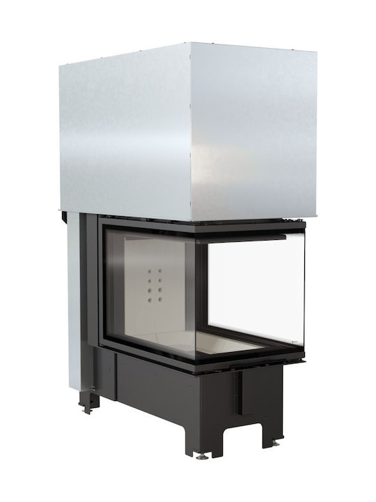 Kratki NBU 500 700 Ενεργειακό Τζάκι Ξύλου 11kW Τρίπλευρο με Συρόμενη Πόρτα Black