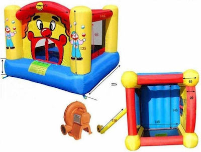 Happy Hop Inflatable Bouncer Castle with Trampoline Clown 225x225x175cm for 3+ years