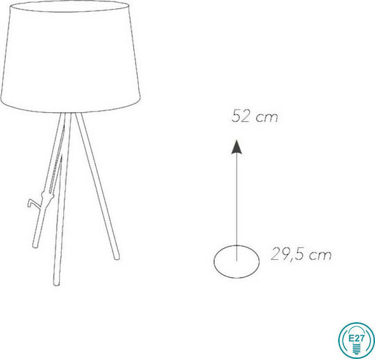 Fan Europe Marilyn Metal Table Lamp for E27 Socket with Gray Shade and Base