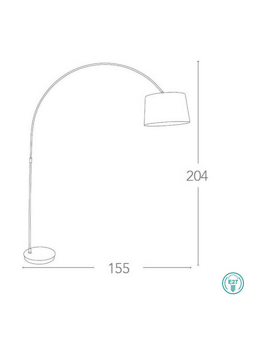 Fan Europe Dream Floor Lamp Y205xH35cm with E27 Lamp Bulb Base Black