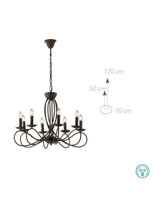 Fan Europe Ginevra-8 Chandelier Candlestick 8xE14 Transparent I-GINEVRA-8