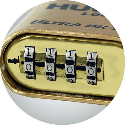 Hugo Locks Ultra DR51 Steel Padlock Brass Combination 51mm 1pcs