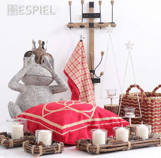 Espiel Christmas Metallic White Candlestick 50x12cm