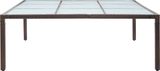 Table Free Standing 200x200x74cm Synthetic ratan