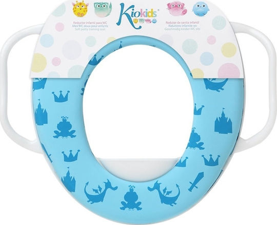 Kiokids H&T Toddler Toilet Seat Light Blue with Handles & Removable Cushion