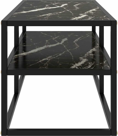 TV Stand Made of Metal and Glass Black 100x40x40cm