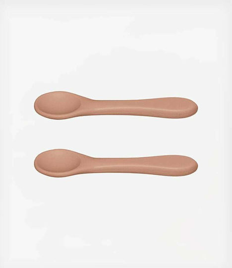 Babylivia Baby Set with Spoons made of Silicone 2pcs Muted Clay