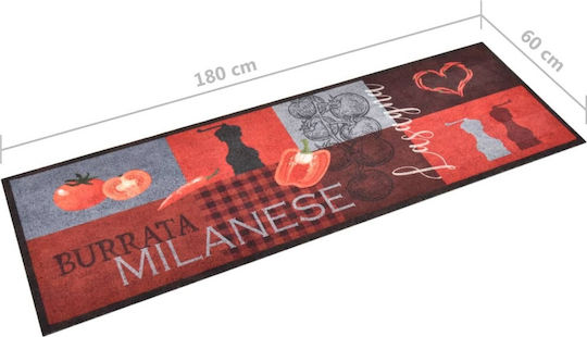 vidaXL Tomatoes Kitchen Mat Runner with Anti-slip Underlay Red 60x180εκ.