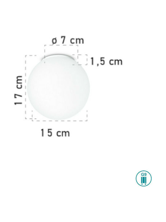 Fan Europe Lampd-PL15 BCO City Ceiling Mount Light 17cm White with Socket G9
