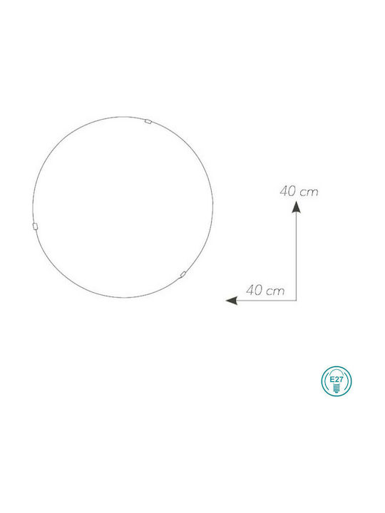 Fan Europe Seventy-PL40 Πλαφονιέρα Οροφής 40εκ. Μελί με Ντουί E27