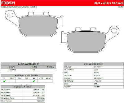 Ferodo Back Pads Τακάκια Πίσω Platinum Honda Transalp