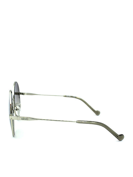 Liu Jo Women's Sunglasses with Silver Metal Frame and Brown Lens