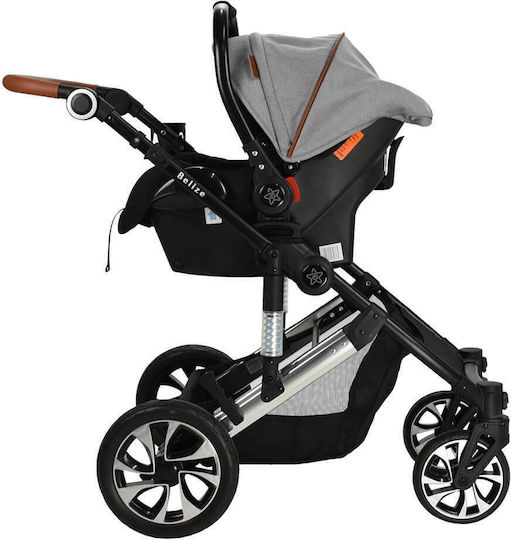 Bebe Stars Belize Ρυθμιζόμενο Καρότσι 3 σε 1 Kατάλληλο για Nεογέννητο Moon Grey 12kg
