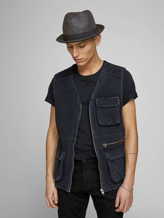 Jack & Jones Ψάθινο Καπέλο Καβουράκι Μαύρο