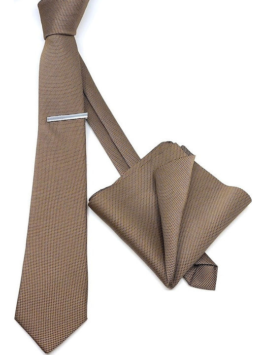 Legend Accessories Men's Tie Set Synthetic Monochrome In Brown Colour