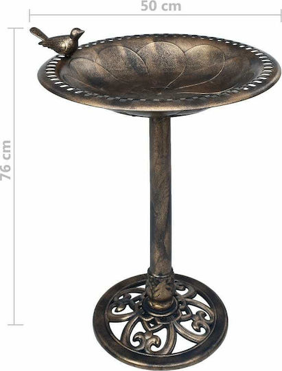 vidaXL Decorative Bird Bath Plastic Bronze 50cmx76cm 48223