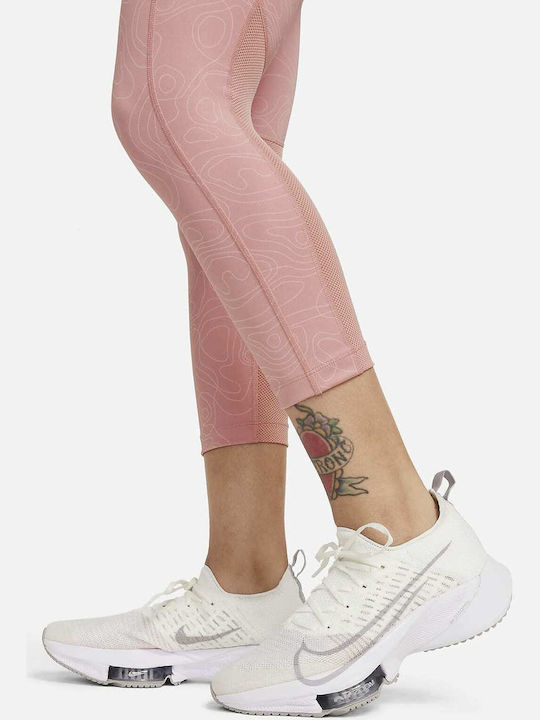 Dri-Fit Fast Run Division Running Γυναικείο Cropped Κολάν Ροζ