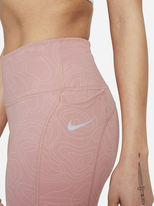 Dri-Fit Fast Run Division Running Γυναικείο Cropped Κολάν Ροζ