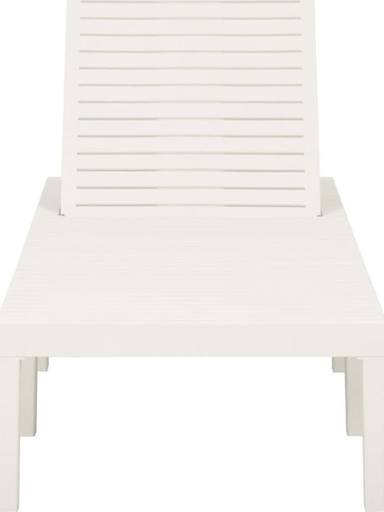 Șezlong Plastic Alb 195x65x32cm