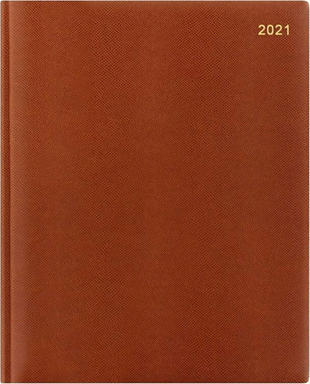 Letts Legacy Quarto Săptămânal Agenda Maro Piele 2021 21.5x26.5cm 21-081642 Tan