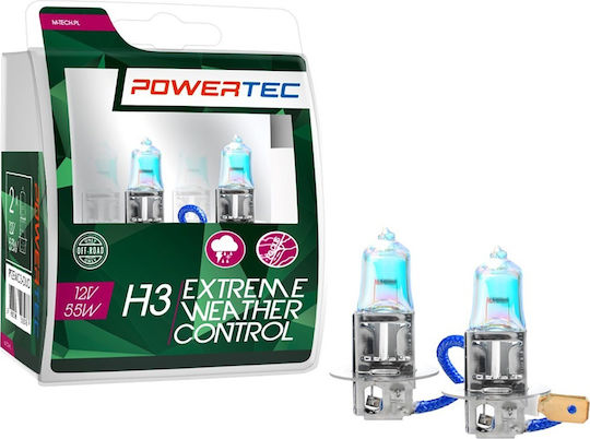 M-Tech Lamps Car & Motorcycle Extreme Weather Control H3 Halogen 4000K Natural White 12V 55W 2pcs