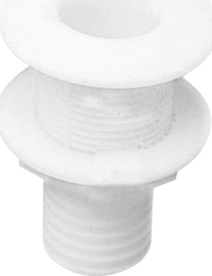 Lalizas Boat Gutter Drain with Flange 3/4", for Pipe Ø18mm, White