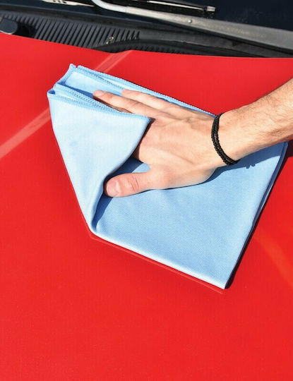 Cartech Πανί Μικροϊνών Καθαρισμού για Τζάμια Αυτοκινήτου 340gsm Μπλε 40x30cm