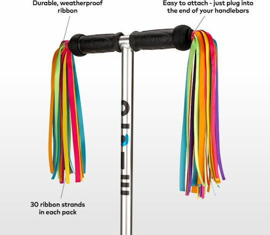 Micro Kids Scooter Spare Part Handlebar Ribbons Rainbow AC4628