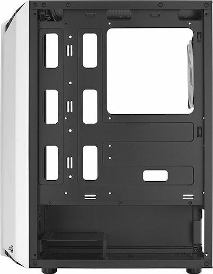 Aerocool Bionic V2 Gaming Midi Tower Κουτί Υπολογιστή με Πλαϊνό Παράθυρο και RGB Φωτισμό Λευκό