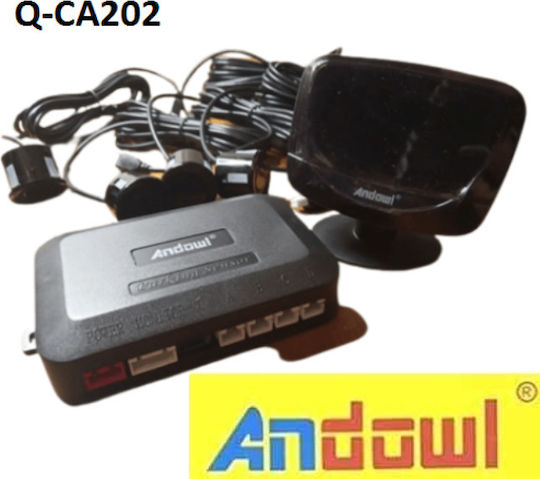 Andowl Car Parking System with Screen and 4 Sensors in Black Color