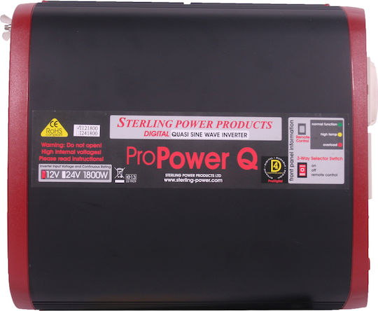 Sterling Power Pro Power Q Car Inverter Modified Sinewave 1800W to Converter 12V DC in 230V AC