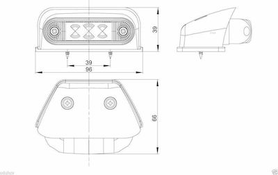 K20-LD233-WHI Lumina de Volum a Camionului 12 / 24V - Alb