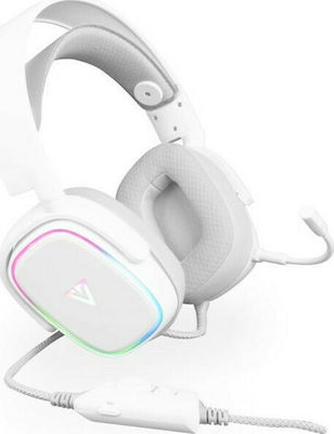 Modecom MC-899 Prometheus Over Ear Gaming Headset με σύνδεση USB Λευκό