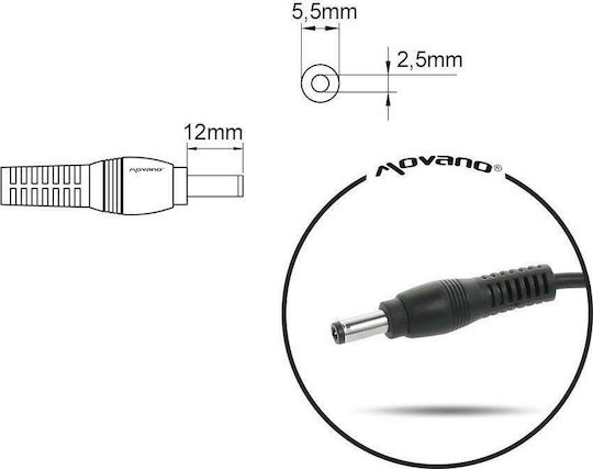 Mitsu Laptop Charger 90W 20V 4.5A for Fujitsu / Lenovo with Detachable Power Cable