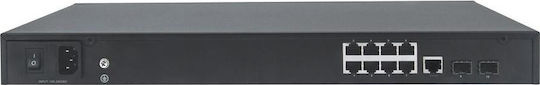 Intellinet 8-Port Gigabit Ethernet PoE+ Web-Managed Управление на L2 Switch с 8 Портове Гигабитови (1Gbps) Ethernet и 2 SFP Портове