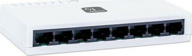 Techly 8 Ports 10/100 Mbps Unmanaged L2 Switch with 8 Ethernet Ports and 8 SFP Ports