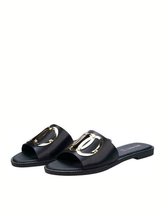 B-Soft 142-20232 Women's Flat Sandals in Black Color 142/2023-2