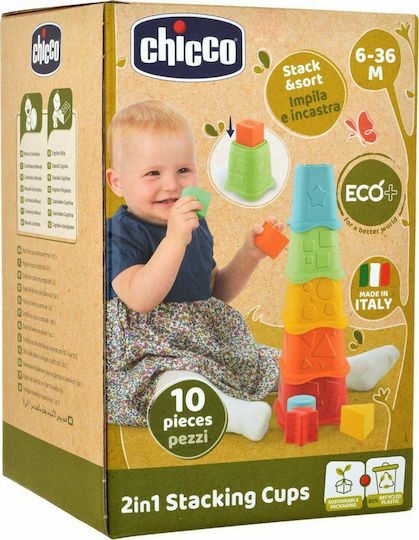 Chicco Παιχνίδι Στοίβαξης Πυραμίδα με Κυπελλάκια Eco+ για 6+ Μηνών