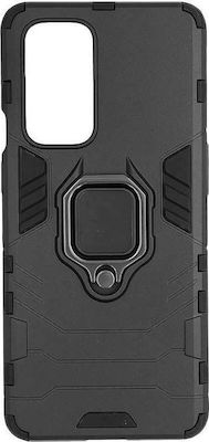 Hurtel Ring Armor Kickstand Back Cover Πλαστικό Μαύρο (OnePlus 9)