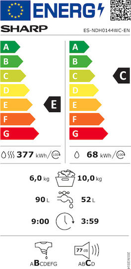 Sharp Πλυντήριο-Στεγνωτήριο Ρούχων 10kg/6kg 1400 Στροφές