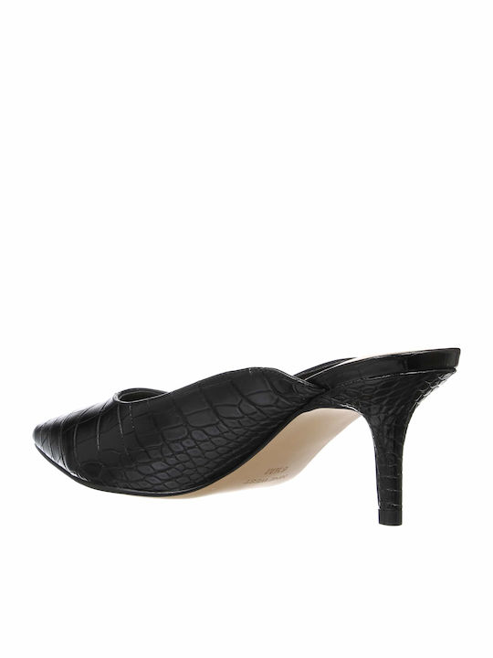 Angle3 Mules mit Dünn Hoch Absatz in Schwarz Farbe