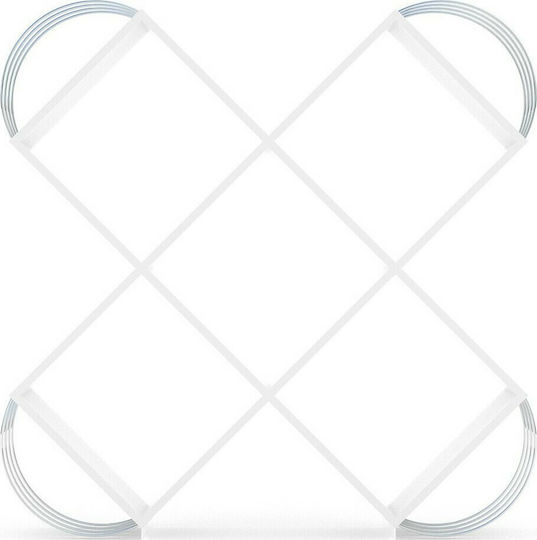 Βιβλιοθήκη Case Λευκό / Χρώμιο 120x25x120εκ.