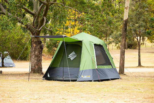 OZtrail Fast Frame 4 Automatic Camping Tent Cabin Green with Double Cloth 3 Seasons for 4 People 240x220x195cm